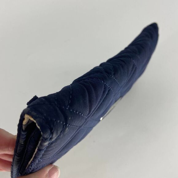 Vera Bradley Blue Quilted Trifold Card Holder Snap Wallet - Picture 2 of 7